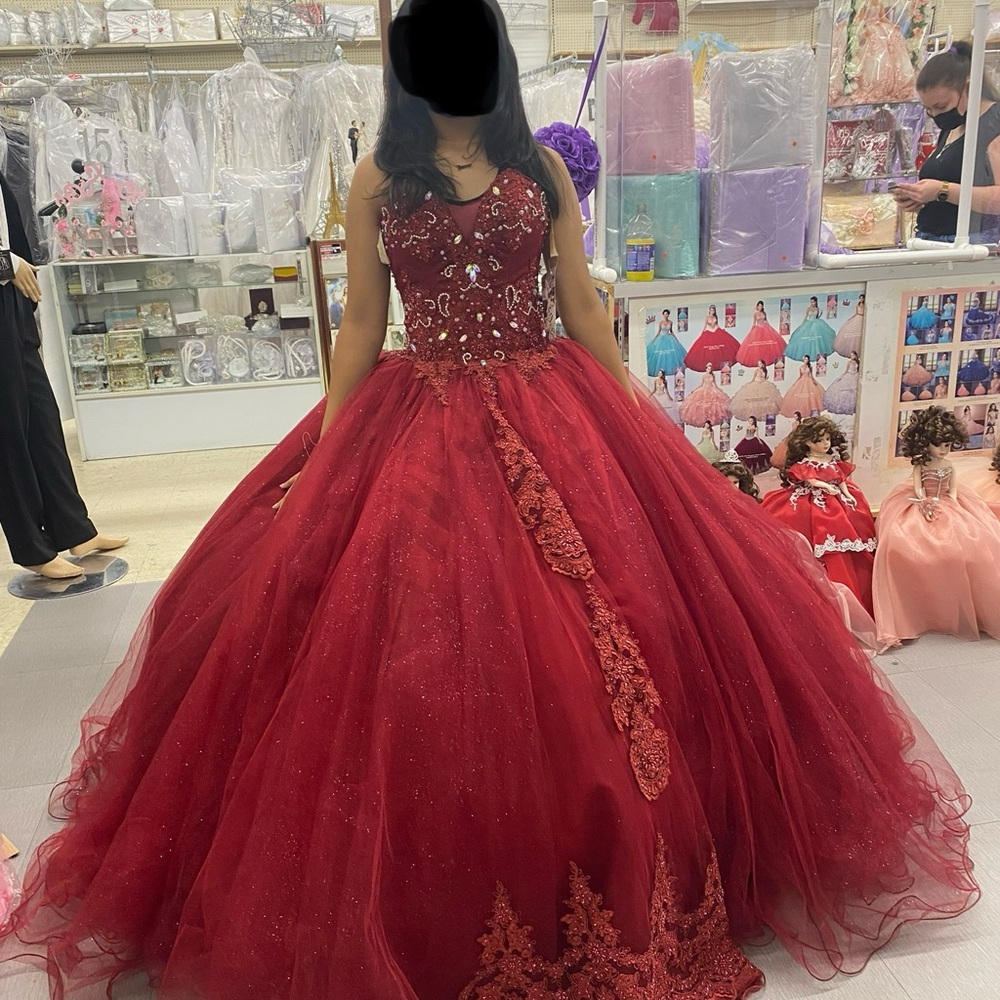 Elegant Wine Red Quince Dress.